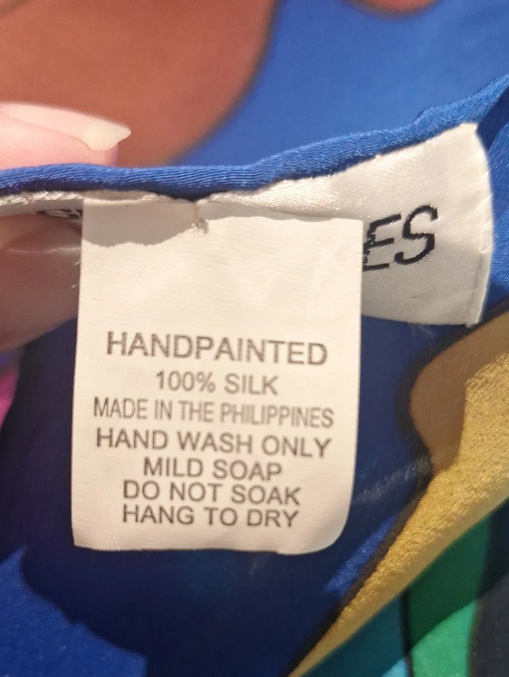 Silkscapes Inc. 1997 Colorful Blue Hand Painted Dog-Themed Pet Silk